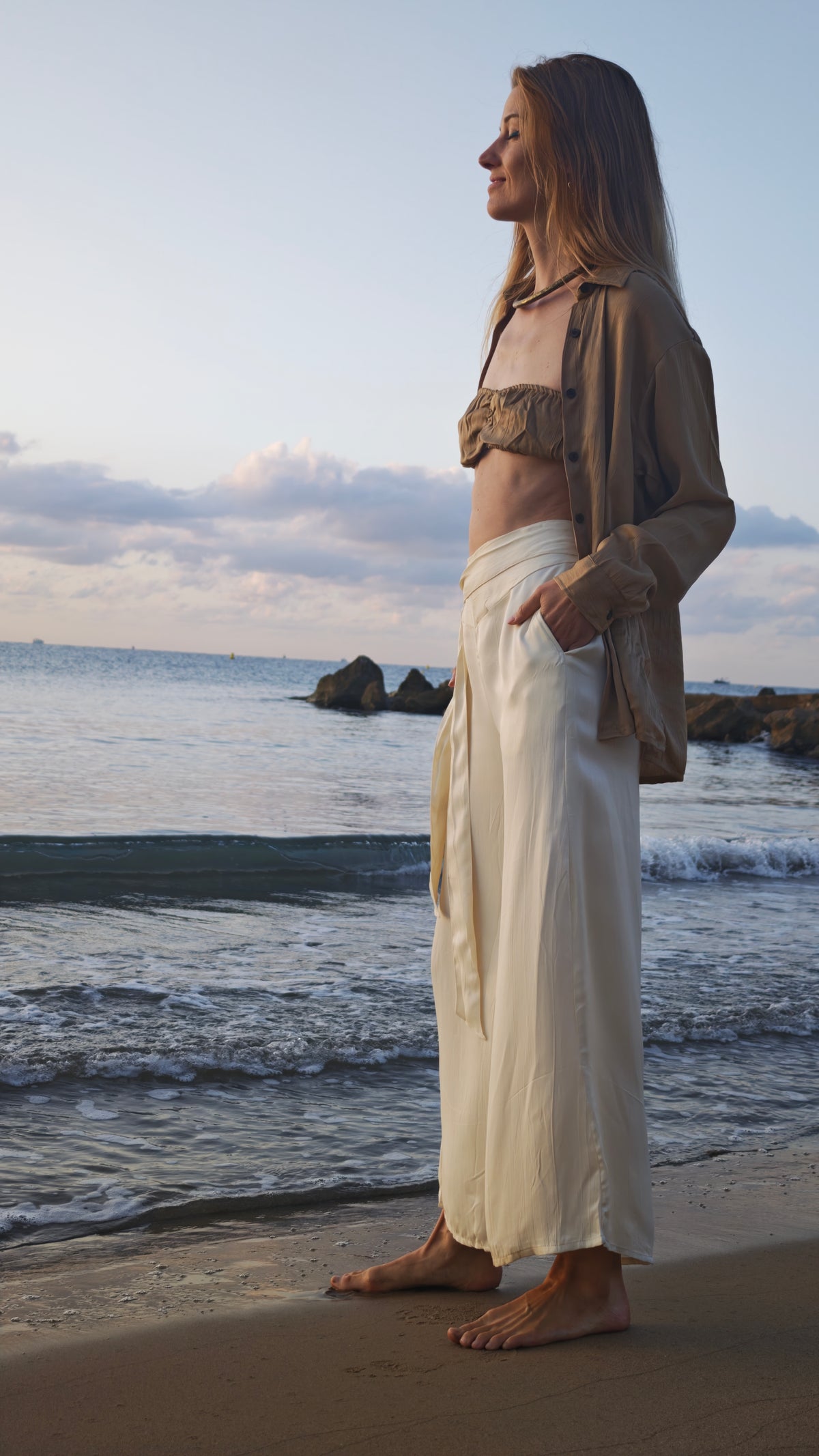 Pantalon en Tencel avec ceinture